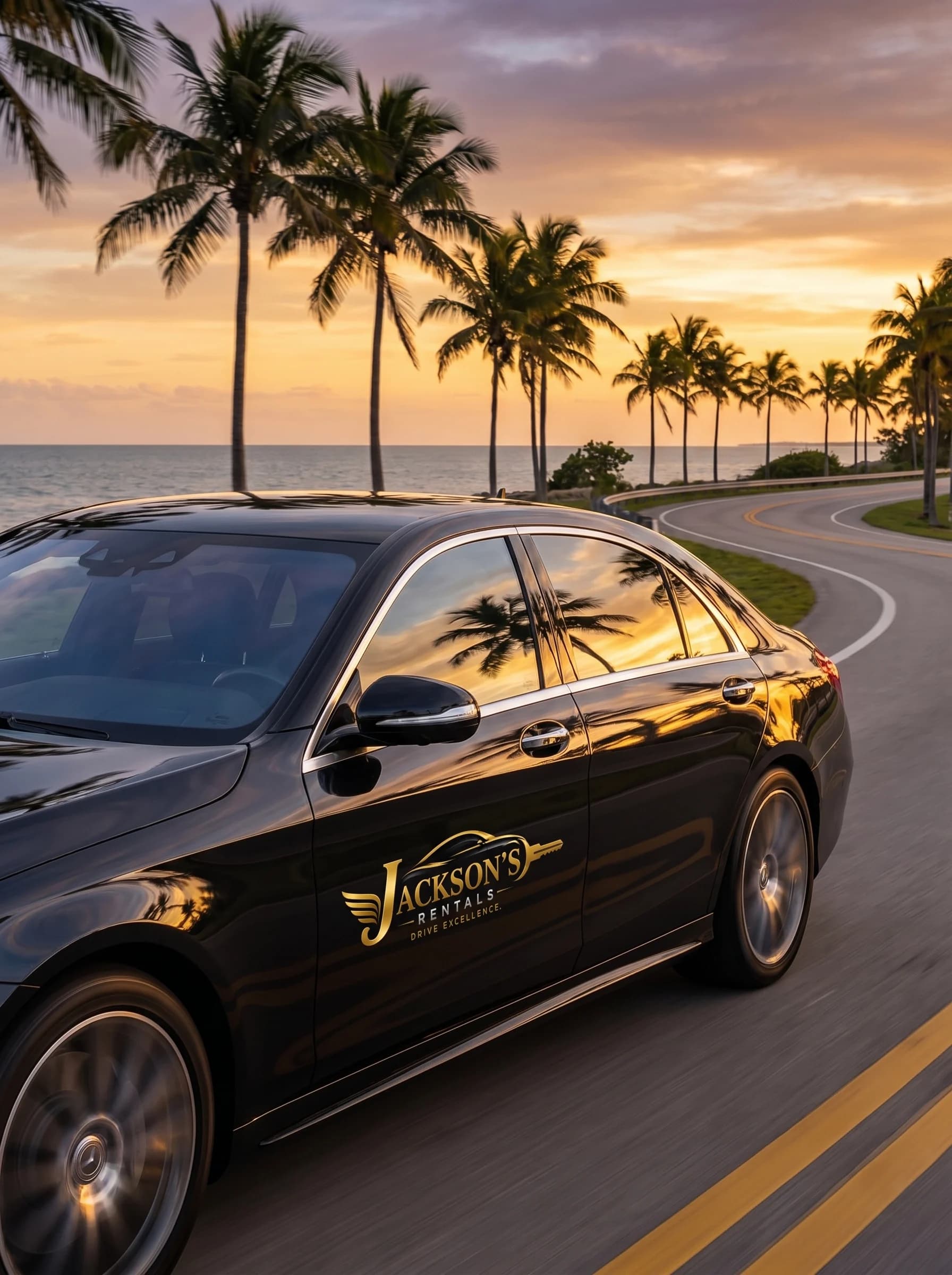 Black executive sedan from Jackson's Rentals in Central Florida